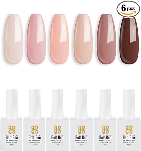 SEVEN STROKES By Bolt Bee 6 Pcs 15Ml Gel Nail Polish Glitter Finish