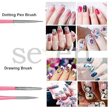 Nail Art Brushes, Nail Art Design Painting and Drawing UV Polish Brush Tool Kit