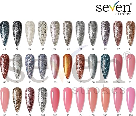 SEVEN STROKES By Bolt Bee 6 Pcs 15Ml Gel Nail Polish Glitter Finish